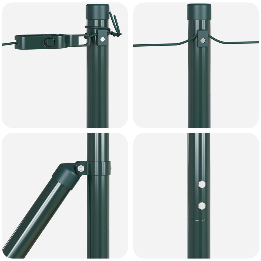 Hekpalen 26 Stuks Ø32 Mm Gegalvaniseerd Staal Groen 170 cm 26x paal