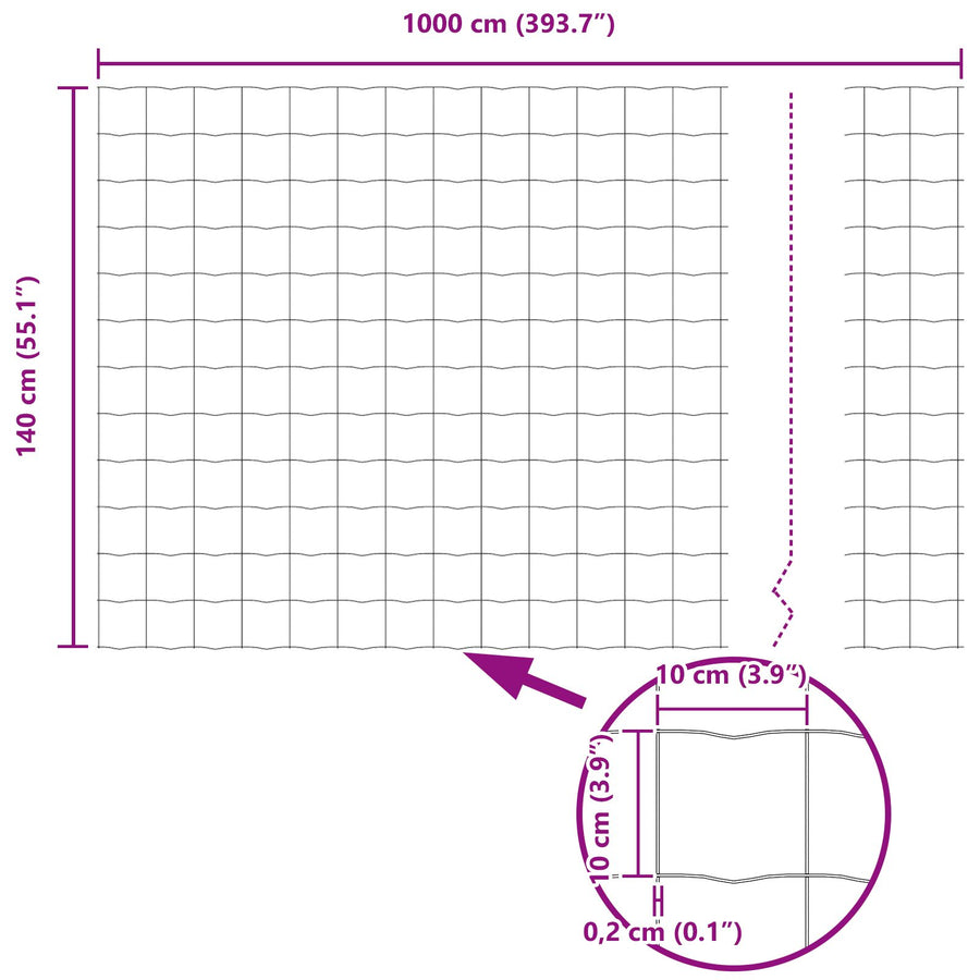 Euro Hek Set Set Van 2 Gezuurd Staal 10 X 1,4 M Euro Hek