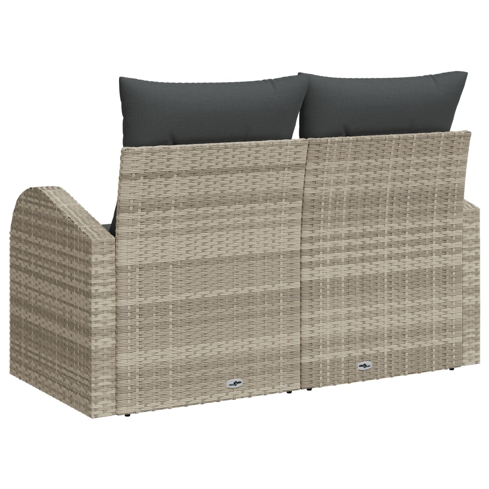 2-Persoons Tuin Sofa & Kussens Poly Rattan Licht grijs met opslag