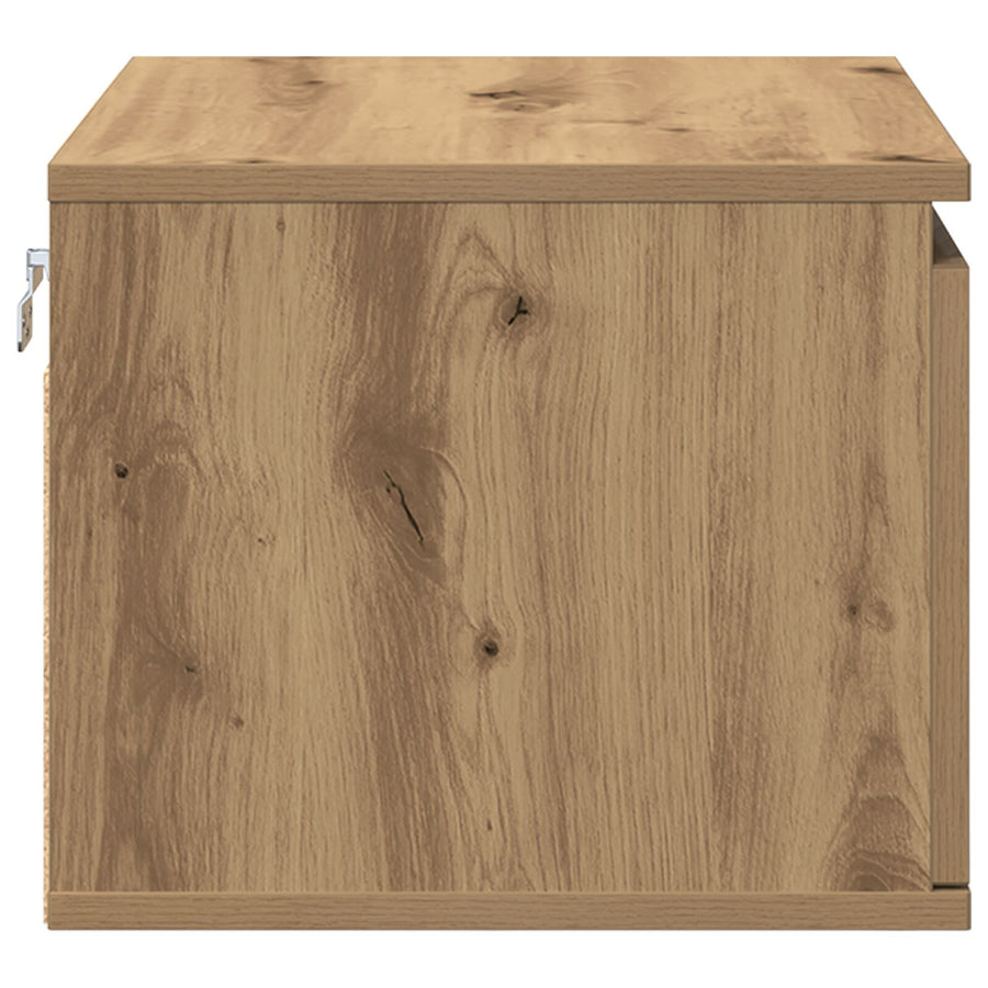 Nachtkastje Met Led Muurmontage 50X36X30 Cm 1 Artisan eiken