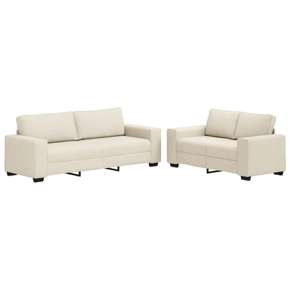2-Piece Sofa Set Met Kussens In Linnen 2-zitter + 3-zitter bank