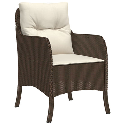5-Delige Tuin Eetset Met Kussens Bruine Poly Rattan