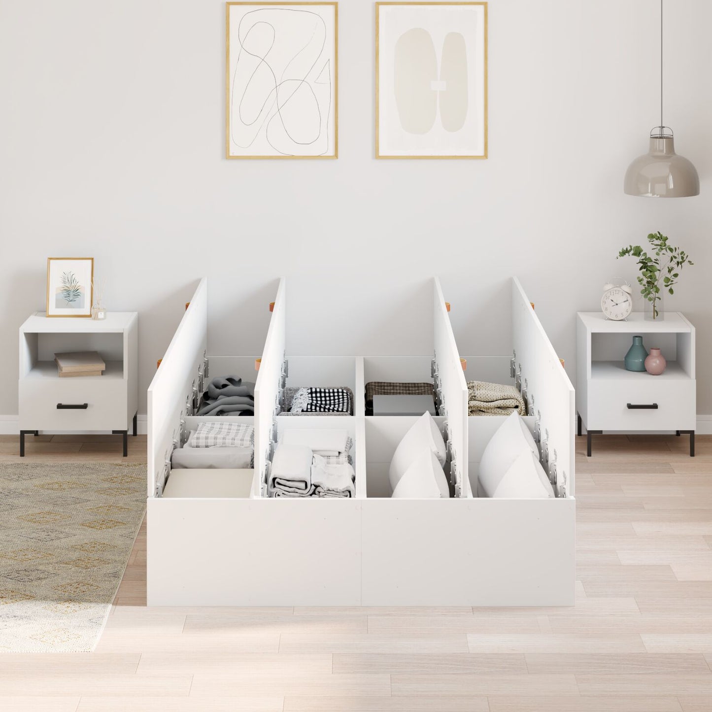 Opbergbedframe Wit 120 x 200 cm