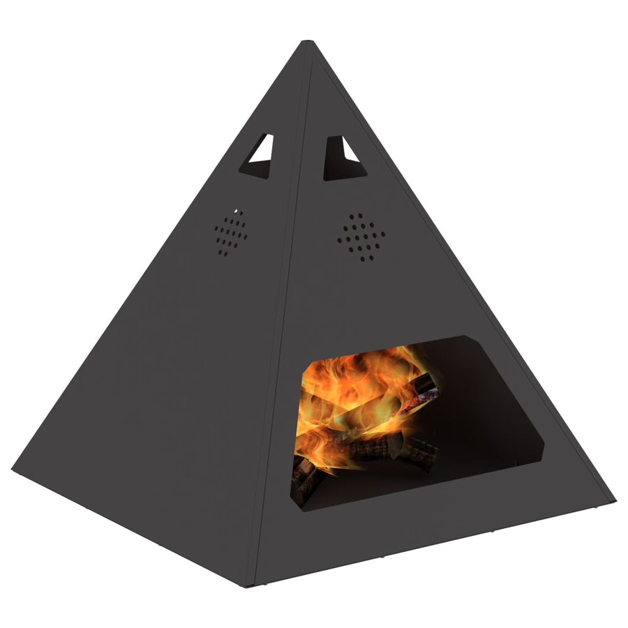 Vuurkorf Piramide Zwart 50X50X51 Cm Staal Koudgewalst staal/Zwart