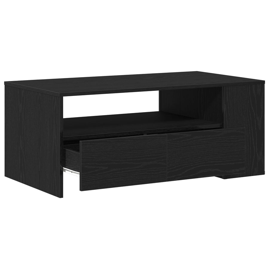 Zwarte Eikenhouten Salontafel 102X55X43.5 Cm Gemaakt Van Engineered Wood