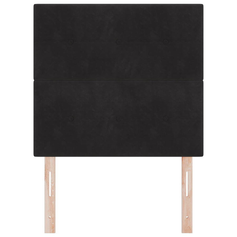 Hoofdbord Met Knopen Tufted Fluweel Zwart 80 cm Hoog hoofdbord