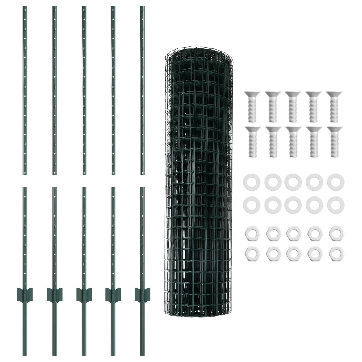 Tuinhek Set Set Van 2 Groen Gepoedercoat Staal Middelgroot