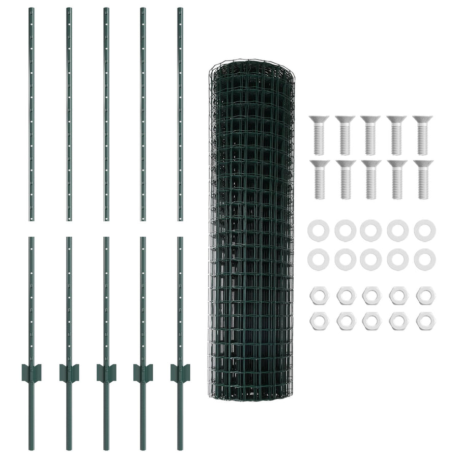 Tuinhek Set Set Van 2 Groen Gepoedercoat Staal Middelgroot