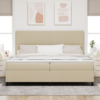 Boxspringbed Met Matras Lichtgroen Grijs 200X200 Cm Corduroy Stof