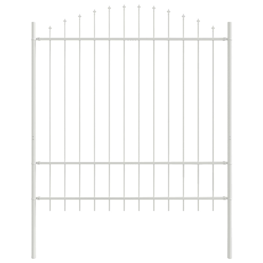 Tuinafscheiding Met Hoepeltop 5,1X1,75 M Staal Wit 5,1 m 150-175 cm