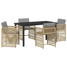 5 Delige Tuin Eetset Met Kussens Beige Poly Rattan