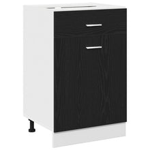 Zwarte Eiken Lade Kabinet - 50X46X81.5 Cm, Gemaakt Van Bewerkt Hout