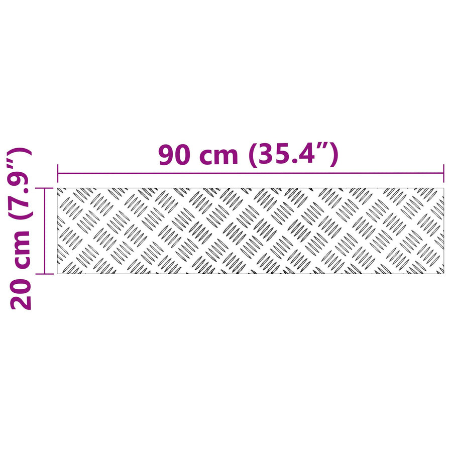 Aluminium Checker Plates 4 Stuks Antislip 90X20 Cm 90 x 20 x 0.2 cm Rechthoekig