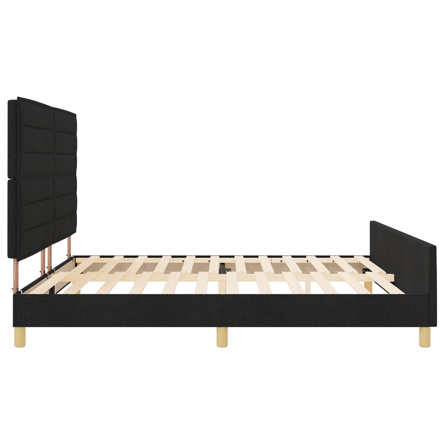 Zwarte Stoffen Bedombouw 200X200 Cm Crème