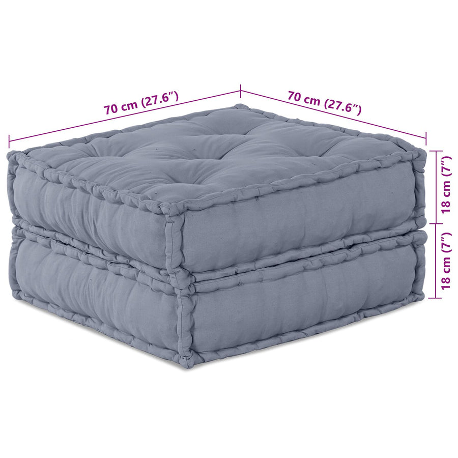2-Zits Modulaire Poef Sofa Converteerbaar Grijze Stof Grijs 70 x 70 x 36 cm 2x lounge