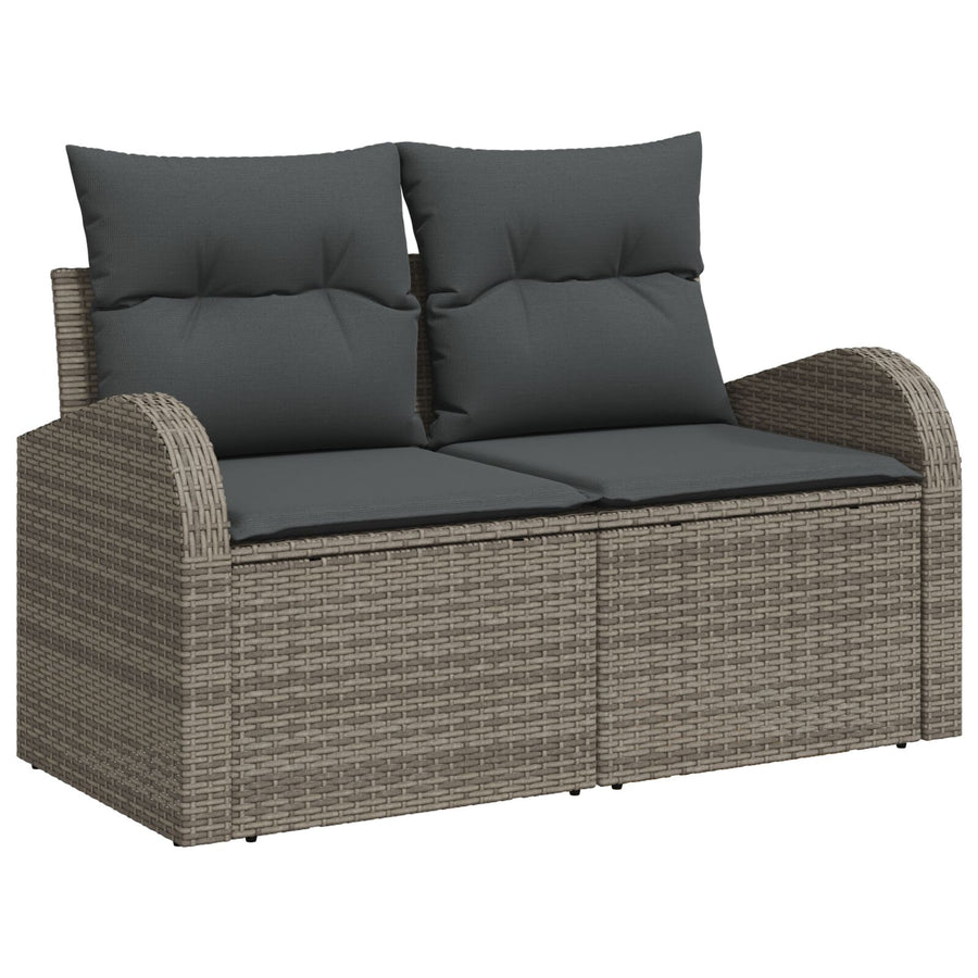 10-Delige Tuin Sofa Set Met Kussens Zwarte Poly Rattan