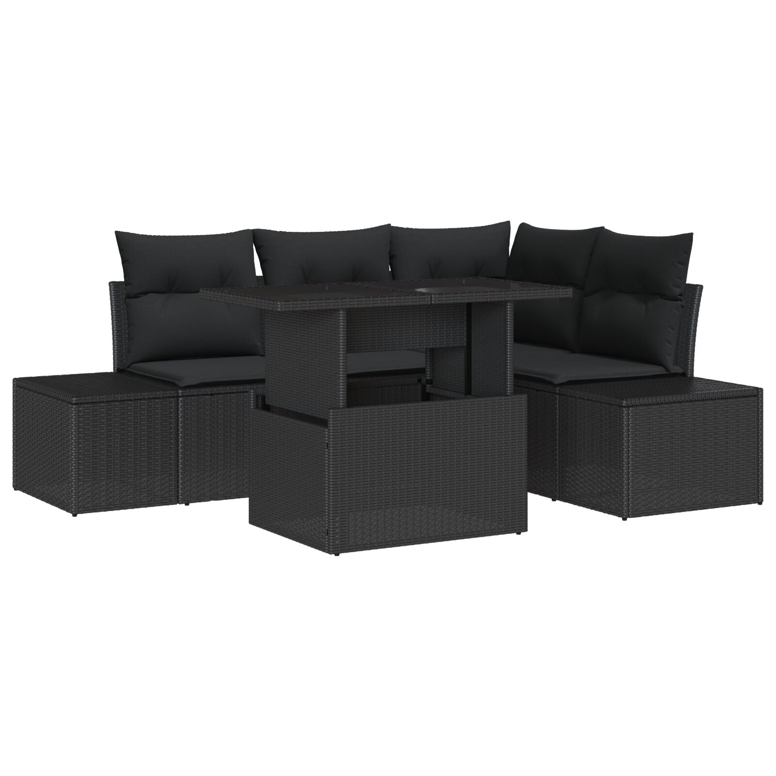 Tuin Sofa Set Set Van 5 Donkergrijs