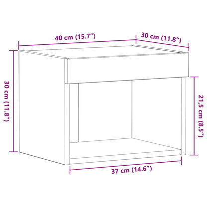 Wandkast Met Led-Verlichting Artisan Eiken 40X30X30 Cm
