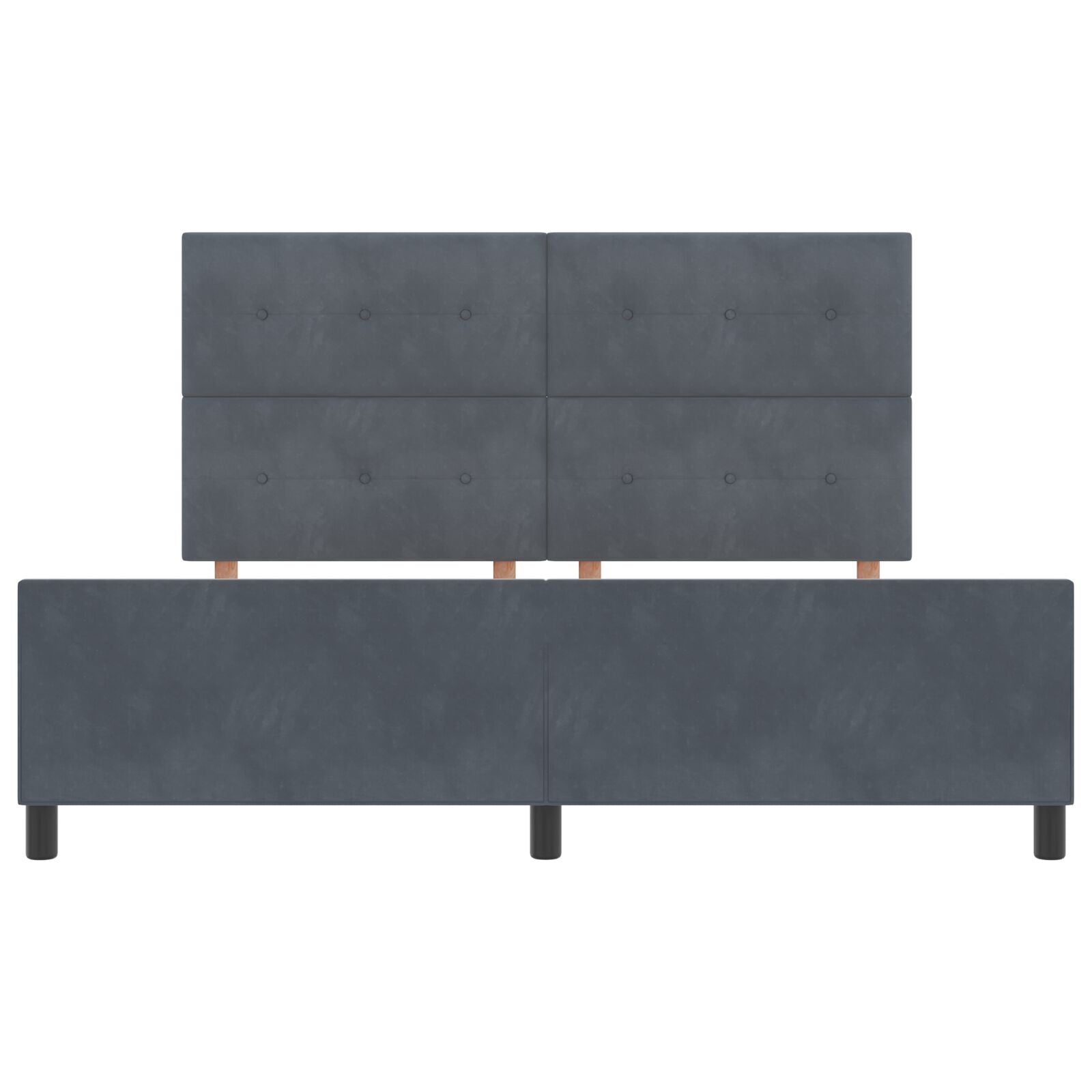 Bedframe Donkergrijs 180X200 Cm Fluweel Crème