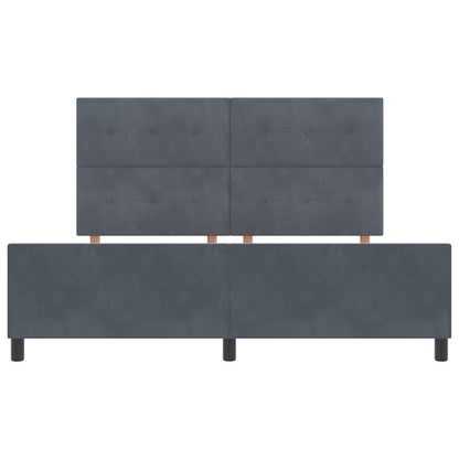 Bedframe Donkergrijs 180X200 Cm Fluweel Crème