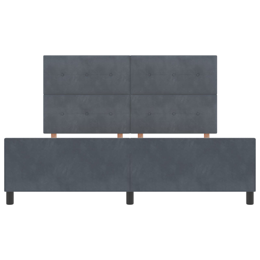 Bedframe Donkergrijs 180X200 Cm Fluweel Crème