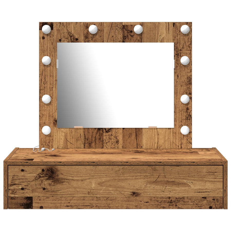 Wandgemonteerde Kaptafel -Lampen 83 x 40 x 70 cm Oud hout met LED