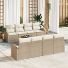 Garden Lounge Set with Cushions 9 pcs Beige Poly Rattan
