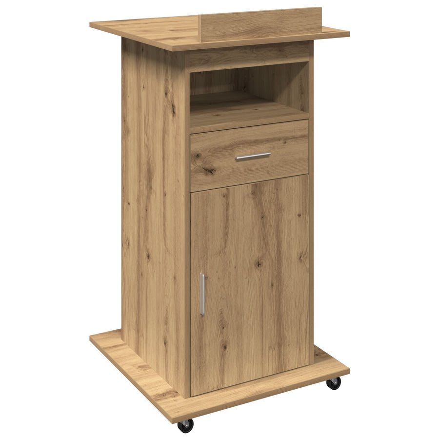 Podium Met Wielen Artisan Eiken Geengineerd Hout