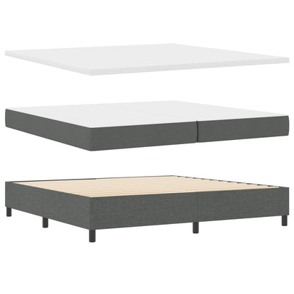 Boxspring Bed Met Matras Donkergrijs 200X200 Cm Stof Lichtgrijs