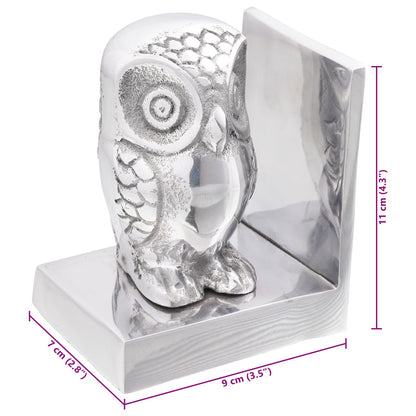 Boekensteunen 2 Stuks Zilver 7X9X11 Cm Aluminium Uil Kleine uil
