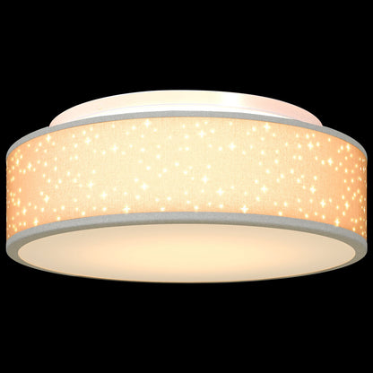 Plafondlampen Ø 38 Cm Stof E27 Ø38 x 13.5 cm Grijs met sterrenlampenkap