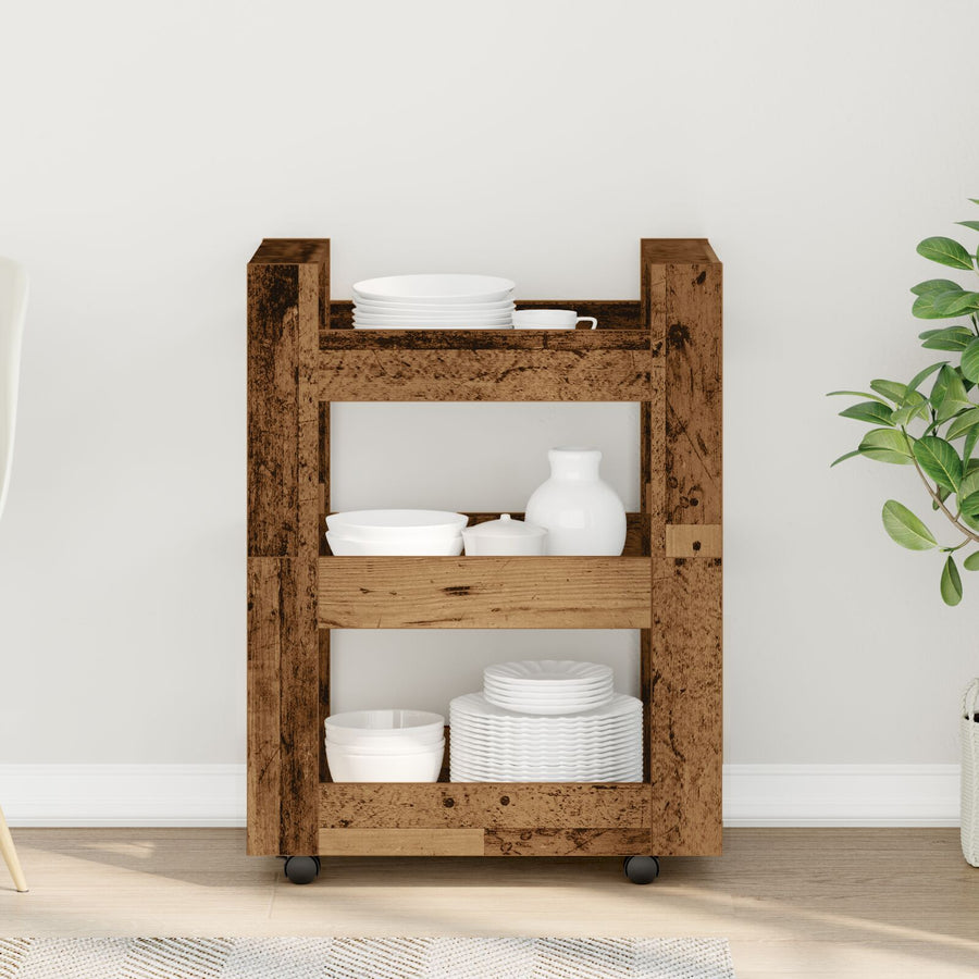 Keuken Trolley 60X45X80 Cm Geengineerd Hout Oude hout