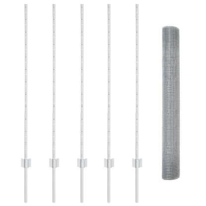 Gegalvaniseerd Draadhek Met 10 U-Stekken Zilver 1.2X10 M Staal
