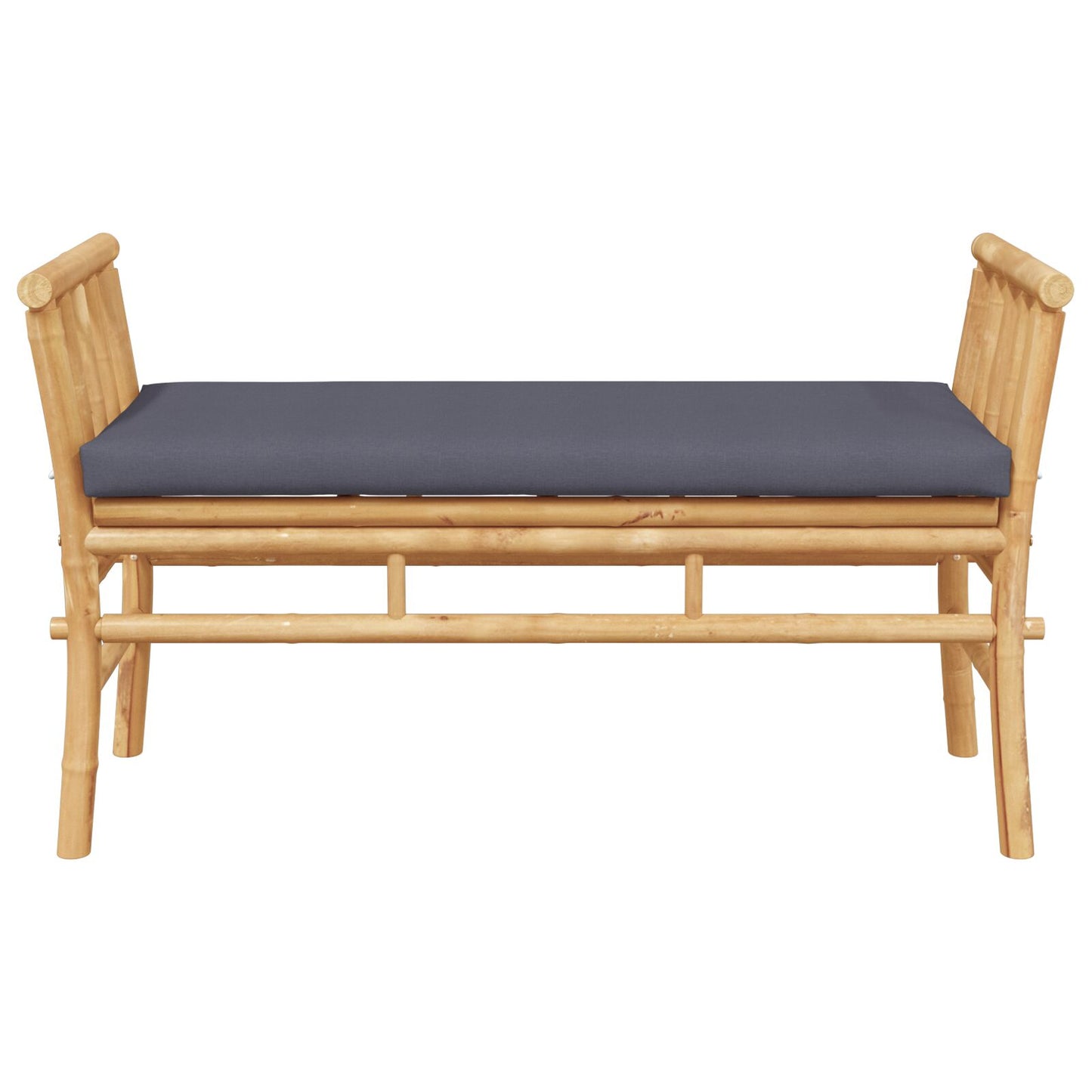 Tuinbank Met Kussen 110 Cm Van Bamboe Donkergrijs
