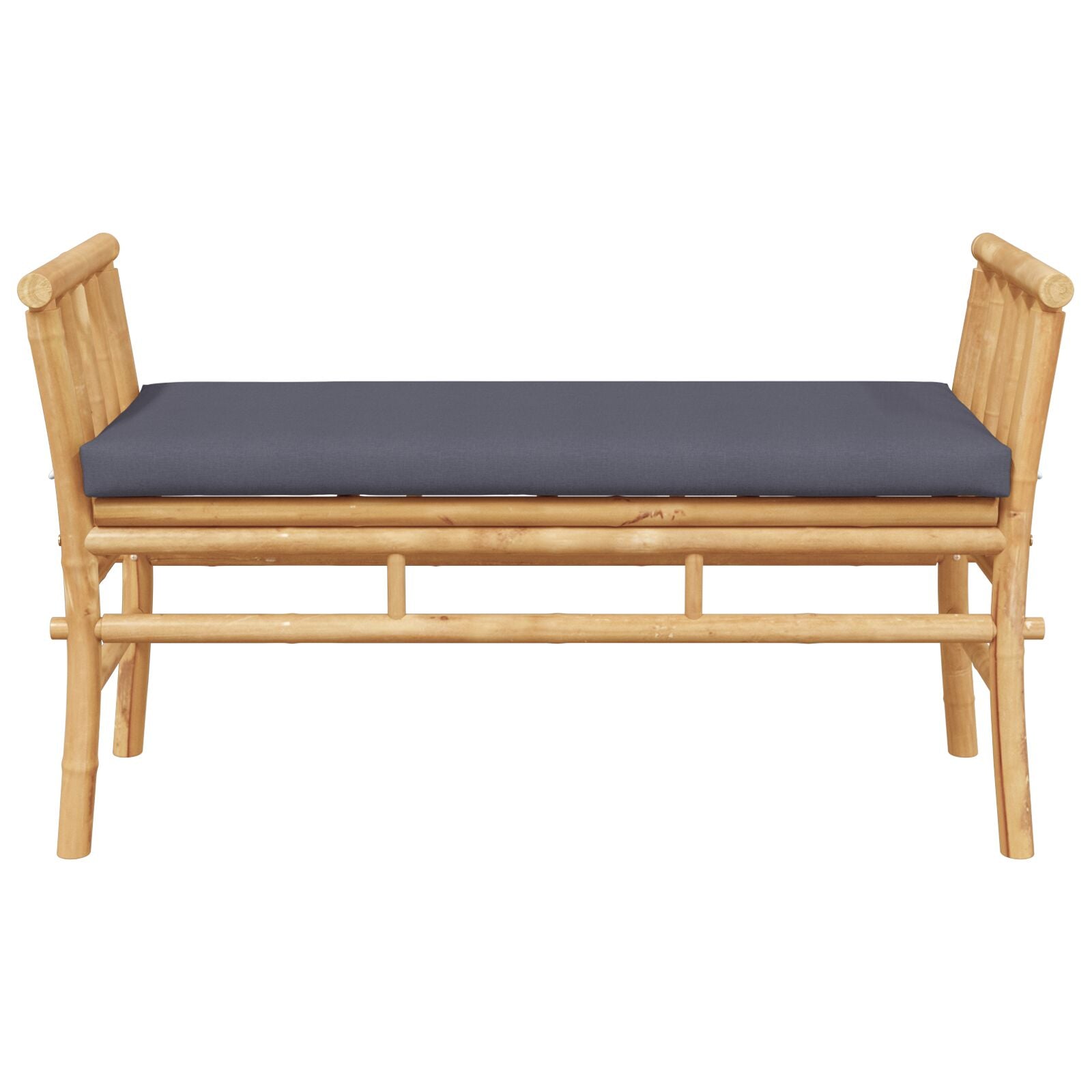 Tuinbank Met Kussen 110 Cm Van Bamboe Donkergrijs