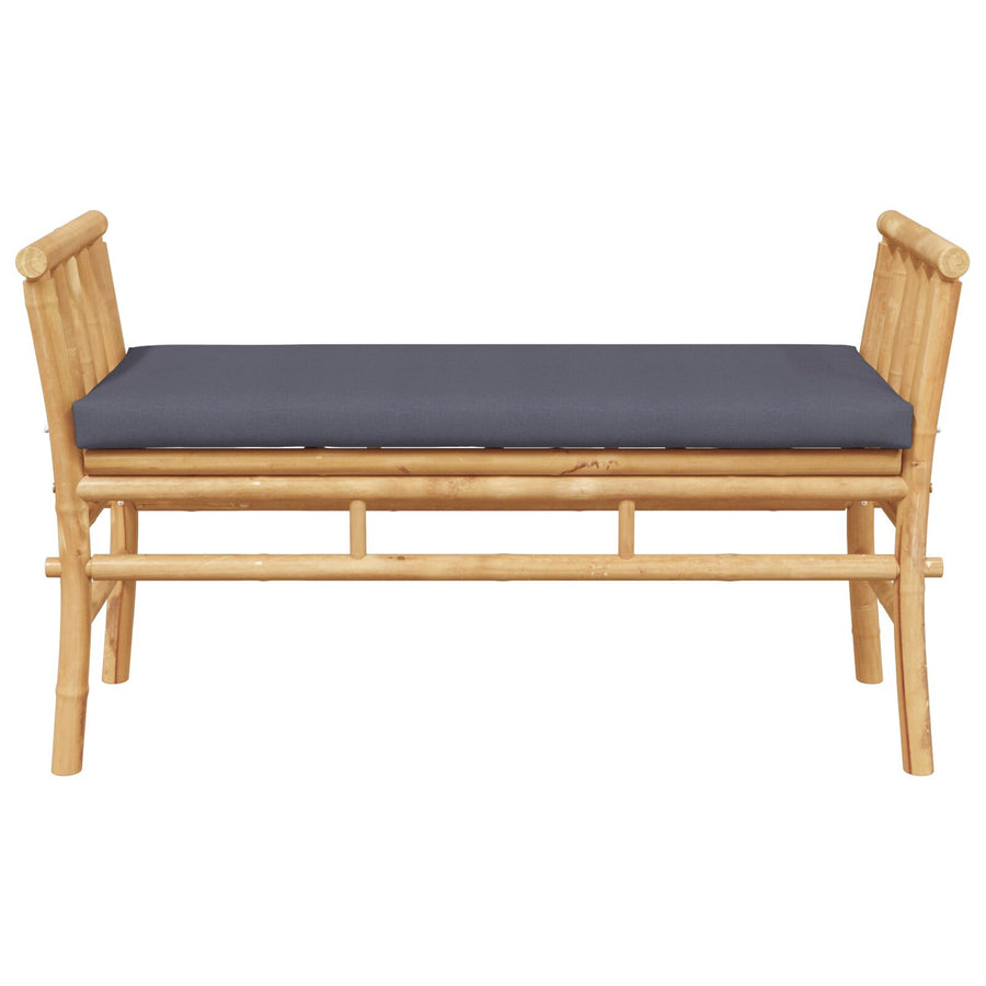 Tuinbank Met Kussen 110 Cm Van Bamboe Donkergrijs