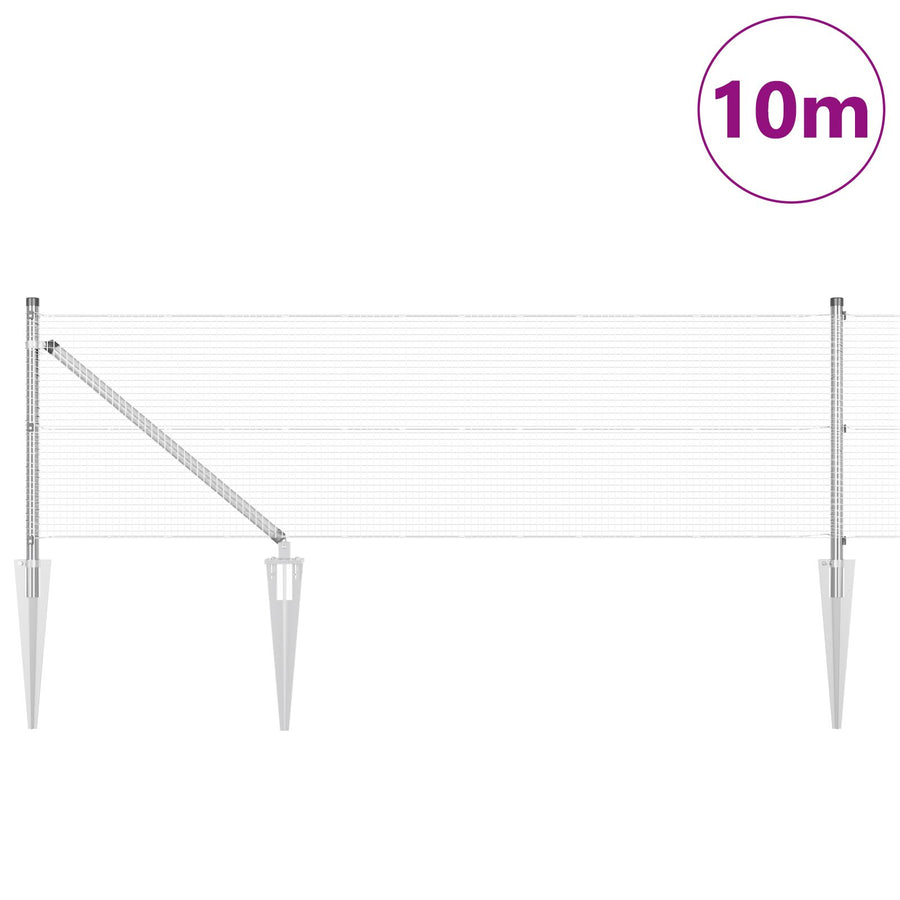 Heipaalset Set Van 2 Gegalvaniseerd Staal 10 X 0,5 M Duurzaam Gegalvaniseerd Staal