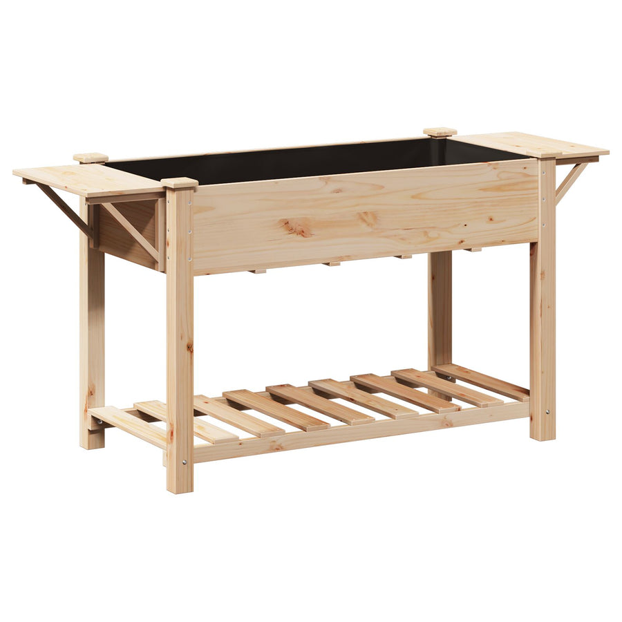 Tuinbak Met Planken 155X59X76 Cm Massief Grenenhout 155 x 59 x 76.5 cm