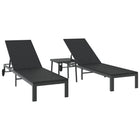 Ligstoel verstelbaar zwart polyrattan