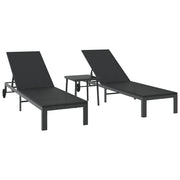 Ligstoel verstelbaar zwart polyrattan