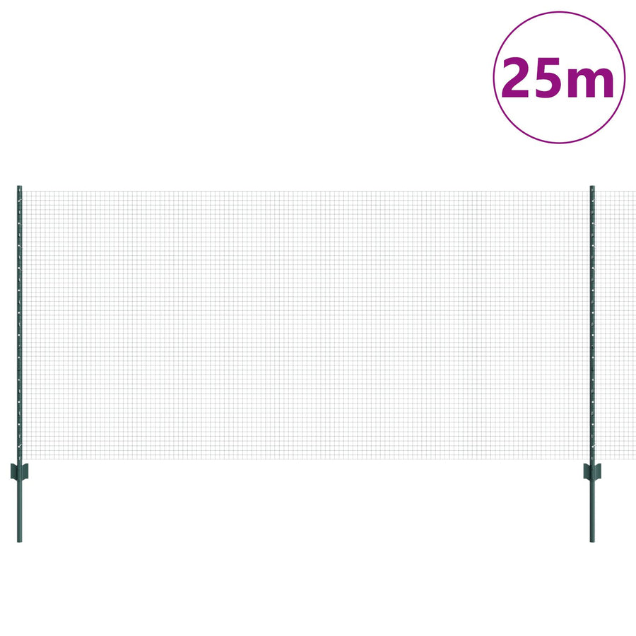 Gelast Draadhek Met 11 U-Palen Groen 1.2X25 M Staal