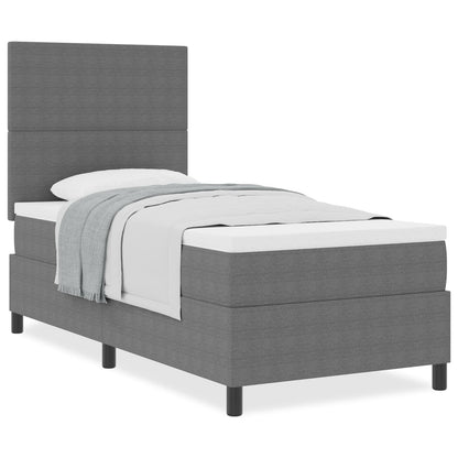 Boxspring Bed Met Matras Lichtgrijs 80X200 Cm Ribstof