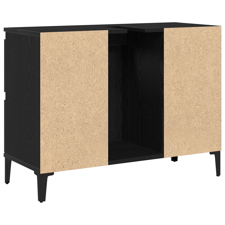 Badmeubel Zwarte Eik 80X33X60 Cm Gelaagd Hout