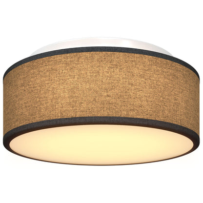 Plafondlamp Flush Mount Ø 30 Cm Stof E27 Ø30 x 13.5 cm Zwart zonder sterrenlampenkap