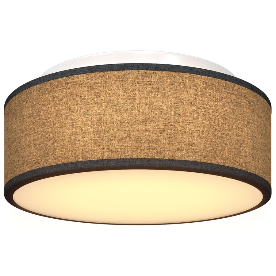 Plafondlamp Flush Mount Ø 30 Cm Stof E27 Ø30 x 13.5 cm Zwart zonder sterrenlampenkap