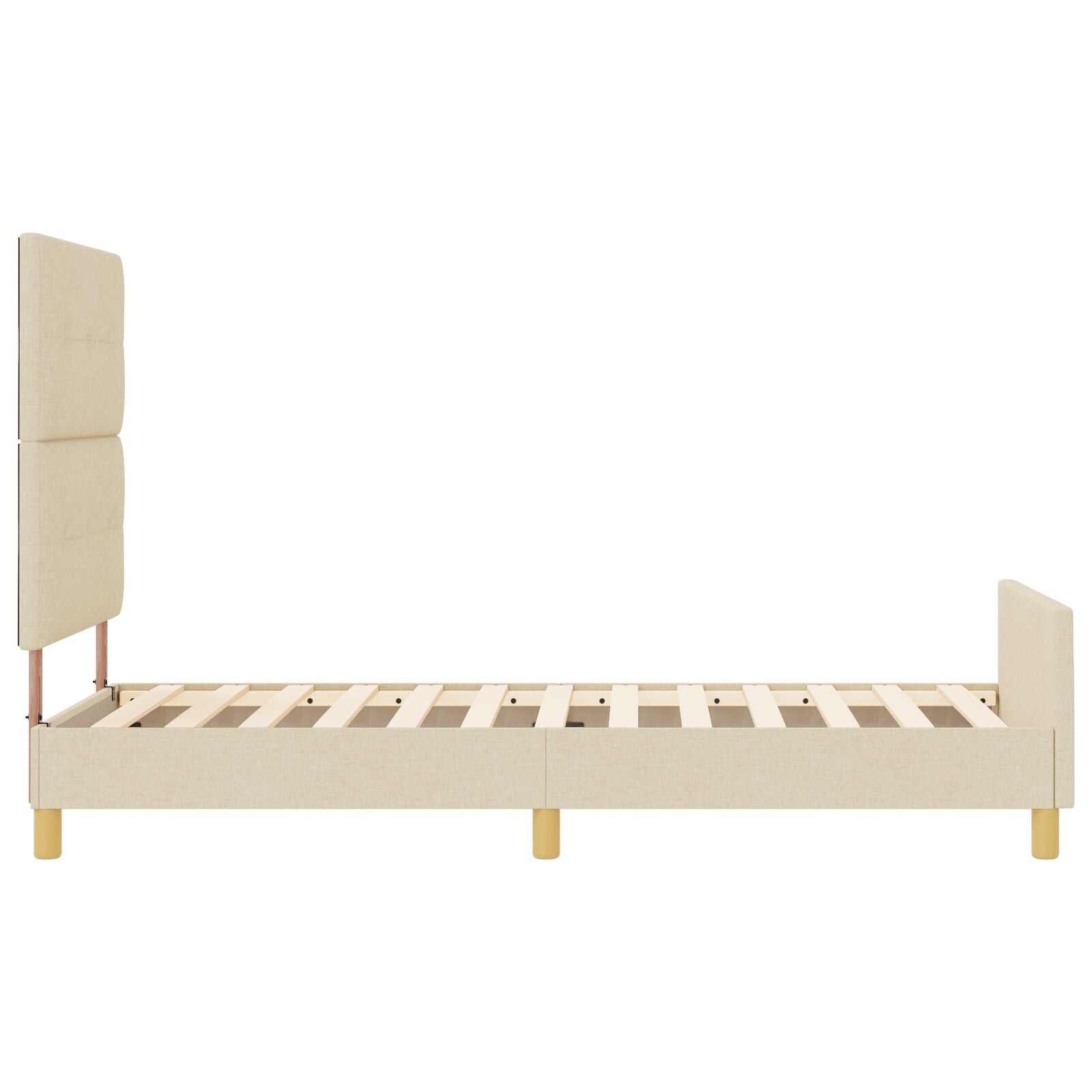 Bedframe Crème 80X200 Cm Stof Crème