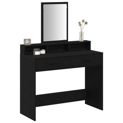 Kaptafel Met Lades 100 x 41 x 140 cm Zwart eiken