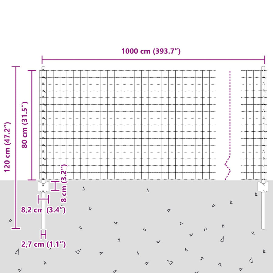 Eurohek Met 5 U-Palen Groen 0.8X10 M Staal