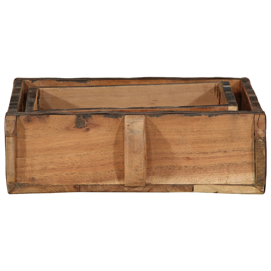 2-Delige Diensten Set Massief Hout Gerecycled 29 x 31 x 10 cm