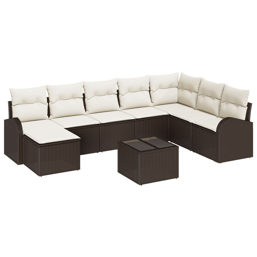 Tuin Sofa Set Set Van 9 Wit Pe Rattan Tuin Sofa Set Rechthoekig